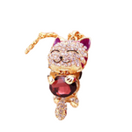 Pendentif Chat Souriant Violet