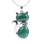 Pendentif Chat Agate (Malachite)