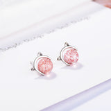 Pink Moon Cat Earrings