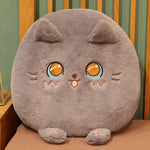 Plush Gray Cat Pillow