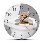 Horloge Chat Toilettes