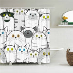 White Cat Shower Curtain