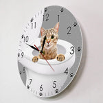 Clock Cat Toilet