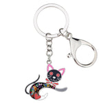 Curved Cat Key Ring