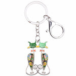 Two Cats Key Ring