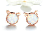 Rose Gold Cat Earrings