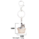 Cat Basket Keychain