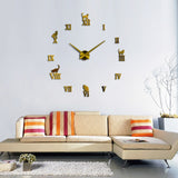 Golden Cat Clock