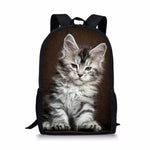 Cartable Chat Gris et Blanc