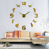 Gold Cat Clock