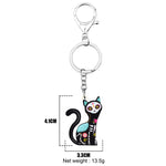 Day of the Dead Cat Keychain