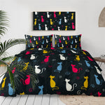 Housse de Couette Chat Quatre Couleurs