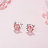 Pink Moon Cat Earrings