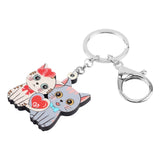 Valentine's Day Cat Key Ring