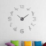 Silver Cat Clock
