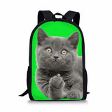 Cartable Chat Doigt d'Honneur Vert