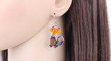 Calm Cat Earrings (Orange)