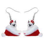 Boucles d'Oreilles Chat de Noël