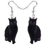 Boucles d'Oreilles Chat Noir Assis