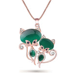 Pendentif Chat Grosse Tête (Vert)