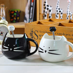 Black Whiskered Cat Mug