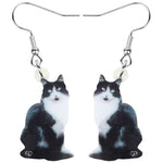 Boucles d'Oreilles Chat Bicolore