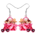 Boucles d'Oreilles Chat Cadeau Rouge