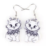 Boucles d'Oreilles Chat Marie (Gris)