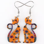 Boucles d'Oreilles Chat Étourdi (Orange)