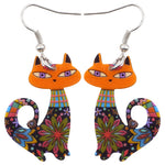 Boucles d'Oreilles Chat Calme (Orange)