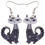 Boucles d'Oreilles Chat Calme (Gris)