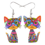 Boucles d'Oreilles Chat Mosaïque